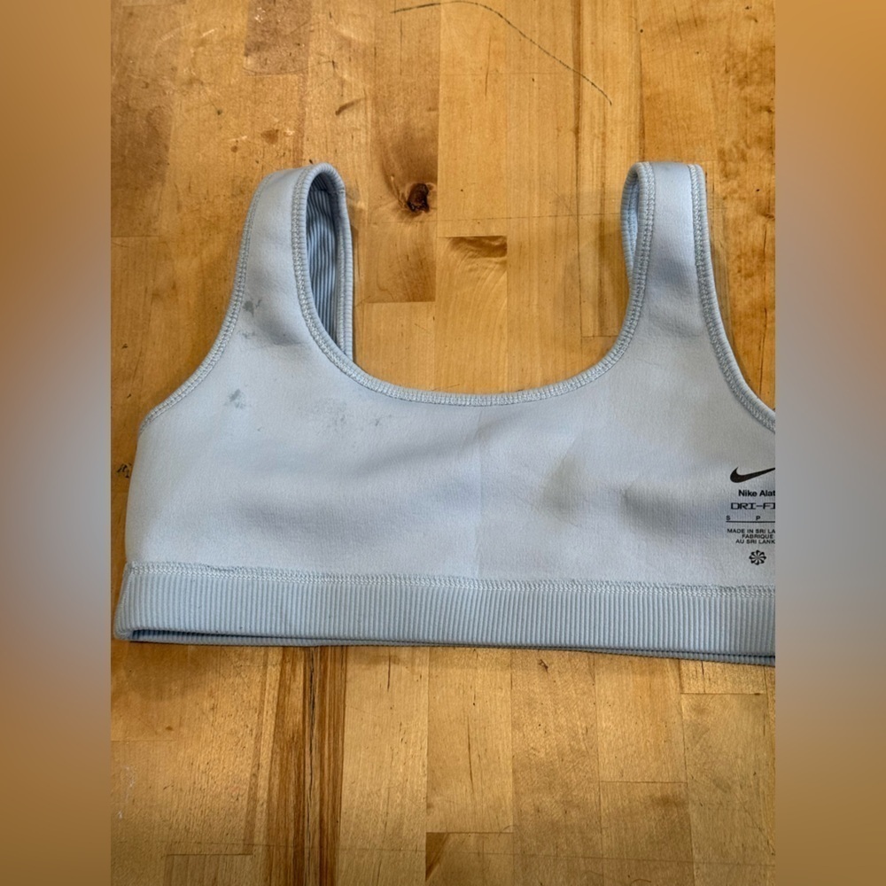 Nike Womens Light Support Lightly Lined Ribbed Soft Comfort Sports Bra Blue - Picture 5 of 7